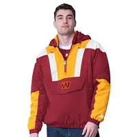 Men's Starter Burgundy Washington Commanders Half-Zip Pullover Hoodie Jacket