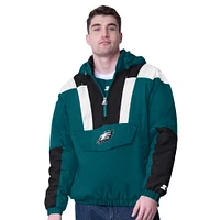 Men's Starter Green Philadelphia Eagles Half-Zip Pullover Hoodie Jacket