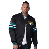 Men's Starter Black Jacksonville Jaguars Scout I Full-Snap Varsity Jacket