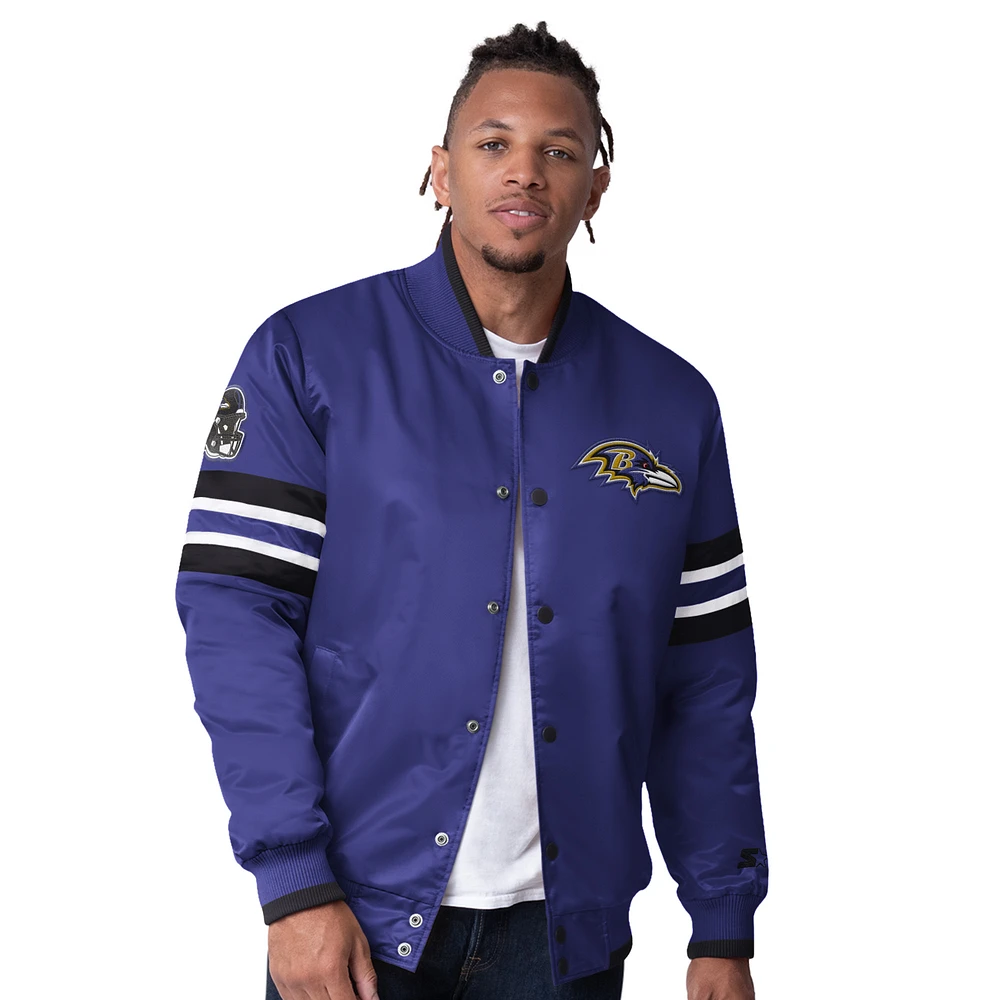 Men's Starter  Purple Baltimore Ravens Scout I Full-Snap Varsity Jacket