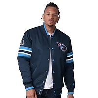 Men's Starter  Navy Tennessee Titans Scout I Full-Snap Varsity Jacket