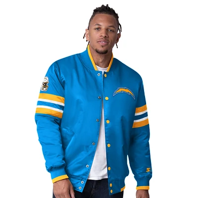 Men's Starter  Powder Blue Los Angeles Chargers Scout I Full-Snap Varsity Jacket