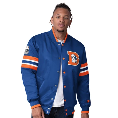 Men's Starter  Royal Denver Broncos Vintage Logo Scout I Full-Snap Varsity Jacket