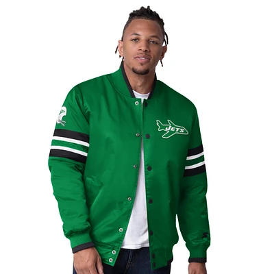 Men's Starter  Green New York Jets Vintage Logo Scout I Full-Snap Varsity Jacket