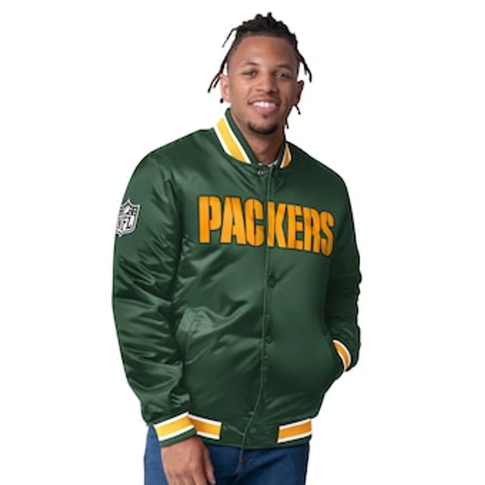 Men's Starter  Green Bay Packers Closer Reversible Satin Full-Zip Jacket