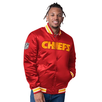 Men's Starter  Red Kansas City Chiefs Closer Reversible Satin Full-Zip Jacket