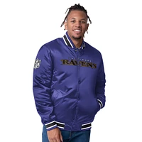 Men's Starter  Purple/Black Baltimore Ravens Closer Reversible Satin Full-Snap Jacket