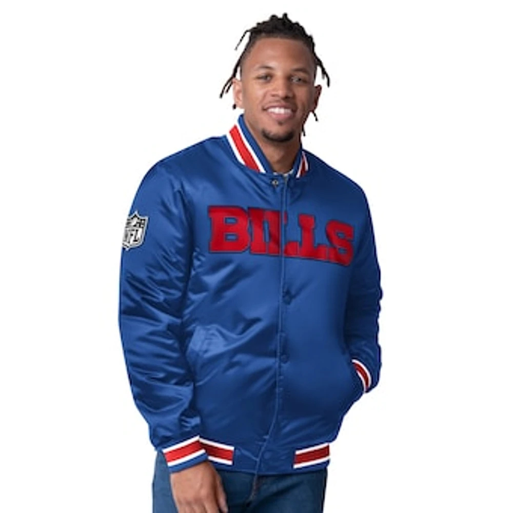 Men's Starter  Royal/Red Buffalo Bills Closer Reversible Satin Full-Zip Jacket