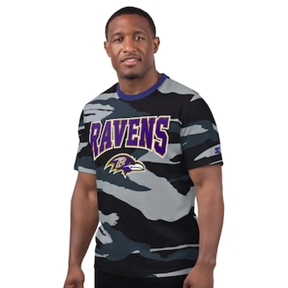 Men's Starter Gray Baltimore Ravens Thursday Night Gridiron T-Shirt