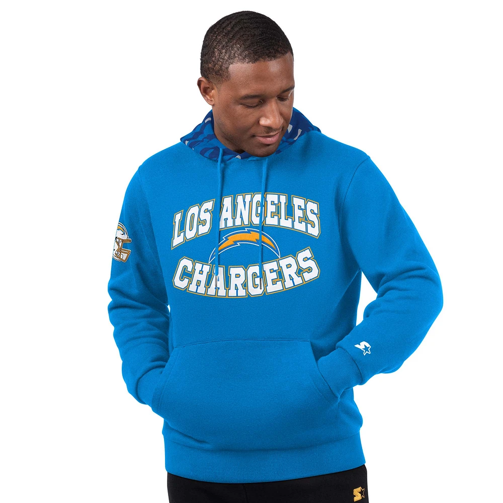 Men's Starter Powder Blue Los Angeles Chargers Thursday Night Gridiron Pullover Hoodie