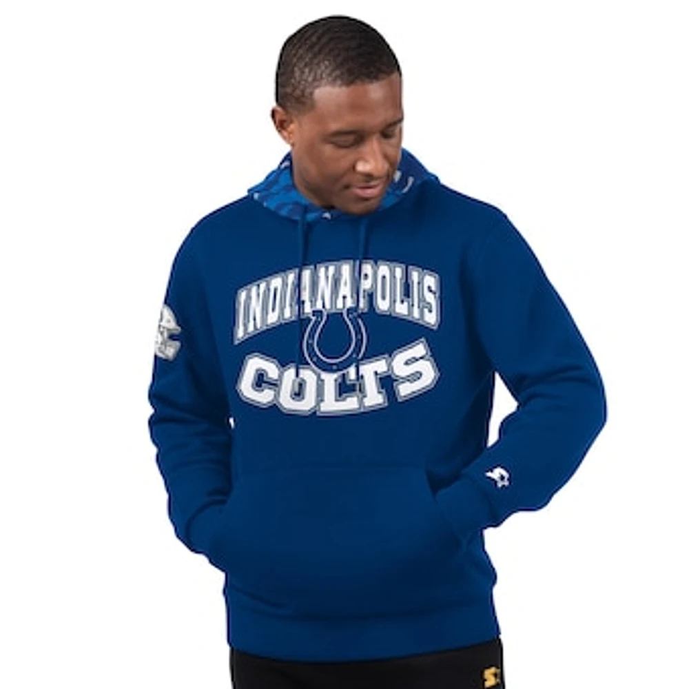 Men's Starter Royal Indianapolis Colts Thursday Night Gridiron Pullover Hoodie