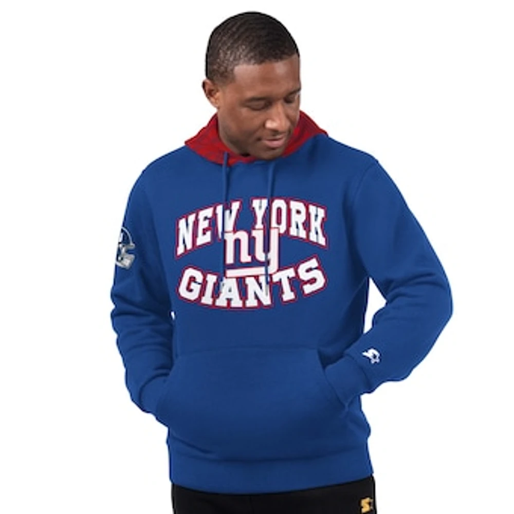 Men's Starter Royal New York Giants Thursday Night Gridiron Pullover Hoodie