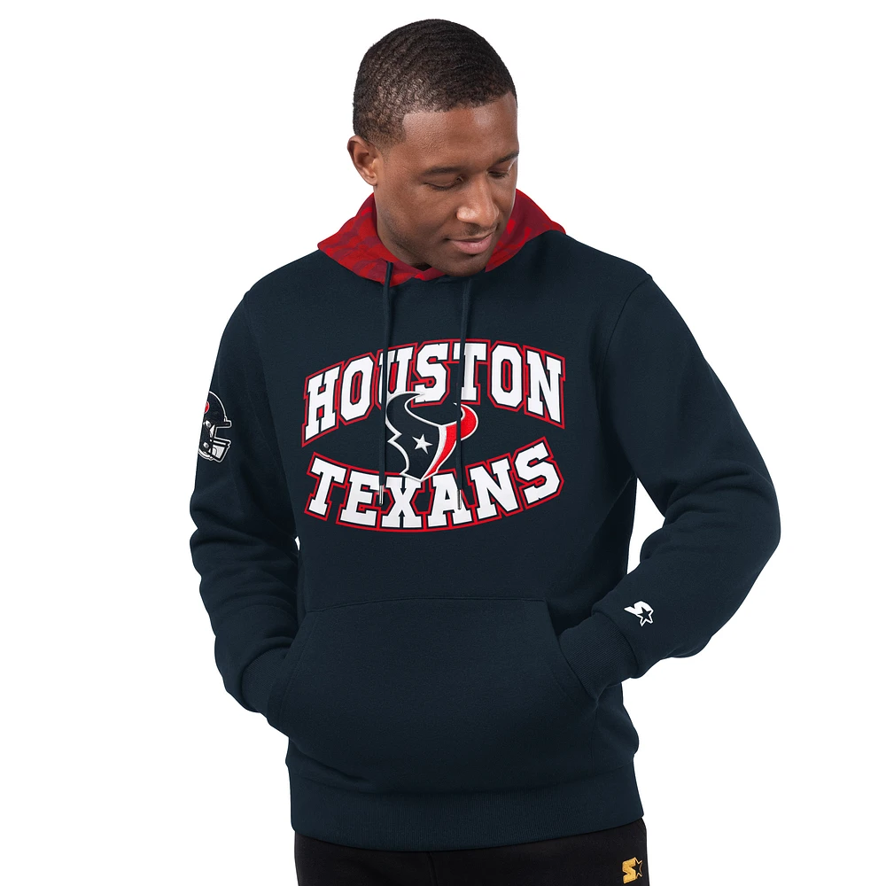 Men's Starter Navy Houston Texans Thursday Night Gridiron Pullover Hoodie