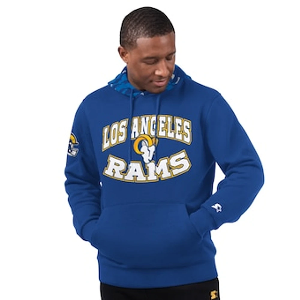 Men's Starter Royal Los Angeles Rams Thursday Night Gridiron Pullover Hoodie