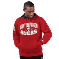 Men's Starter Scarlet San Francisco 49ers Thursday Night Gridiron Pullover Hoodie