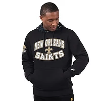 Men's Starter Black New Orleans Saints Thursday Night Gridiron Pullover Hoodie