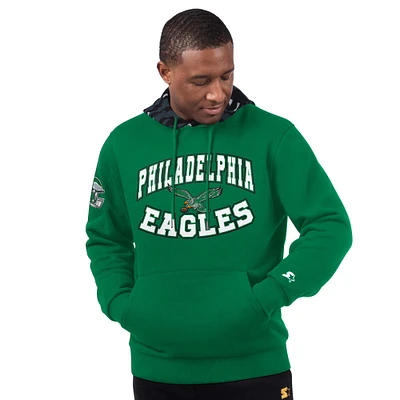 Men's Starter  Kelly Green Philadelphia Eagles Thursday Night Gridiron Vintage Logo Pullover Hoodie