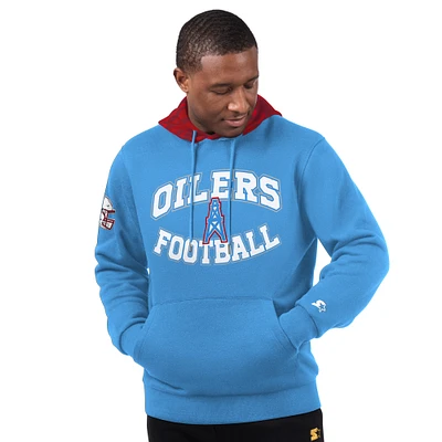 Men's Starter  Light Blue Houston Oilers Thursday Night Gridiron Vintage Logo Pullover Hoodie