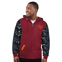 Men's Starter Burgundy Washington Commanders Thursday Night Gridiron Full-Zip Hoodie