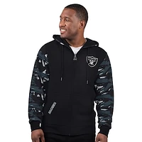 Men's Starter Black Las Vegas Raiders Thursday Night Gridiron Full-Zip Hoodie