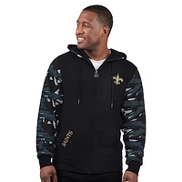 Men's Starter Black New Orleans Saints Thursday Night Gridiron Full-Zip Hoodie