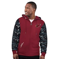 Men's Starter Cardinal Arizona Cardinals Thursday Night Gridiron Full-Zip Hoodie