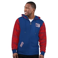 Men's Starter Royal New York Giants Thursday Night Gridiron Full-Zip Hoodie