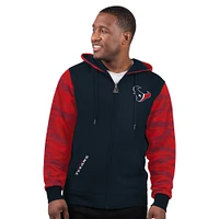 Men's Starter Navy Houston Texans Thursday Night Gridiron Full-Zip Hoodie