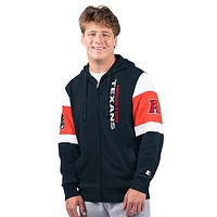 Men's Starter Navy Houston Texans Extreme Full-Zip Hoodie