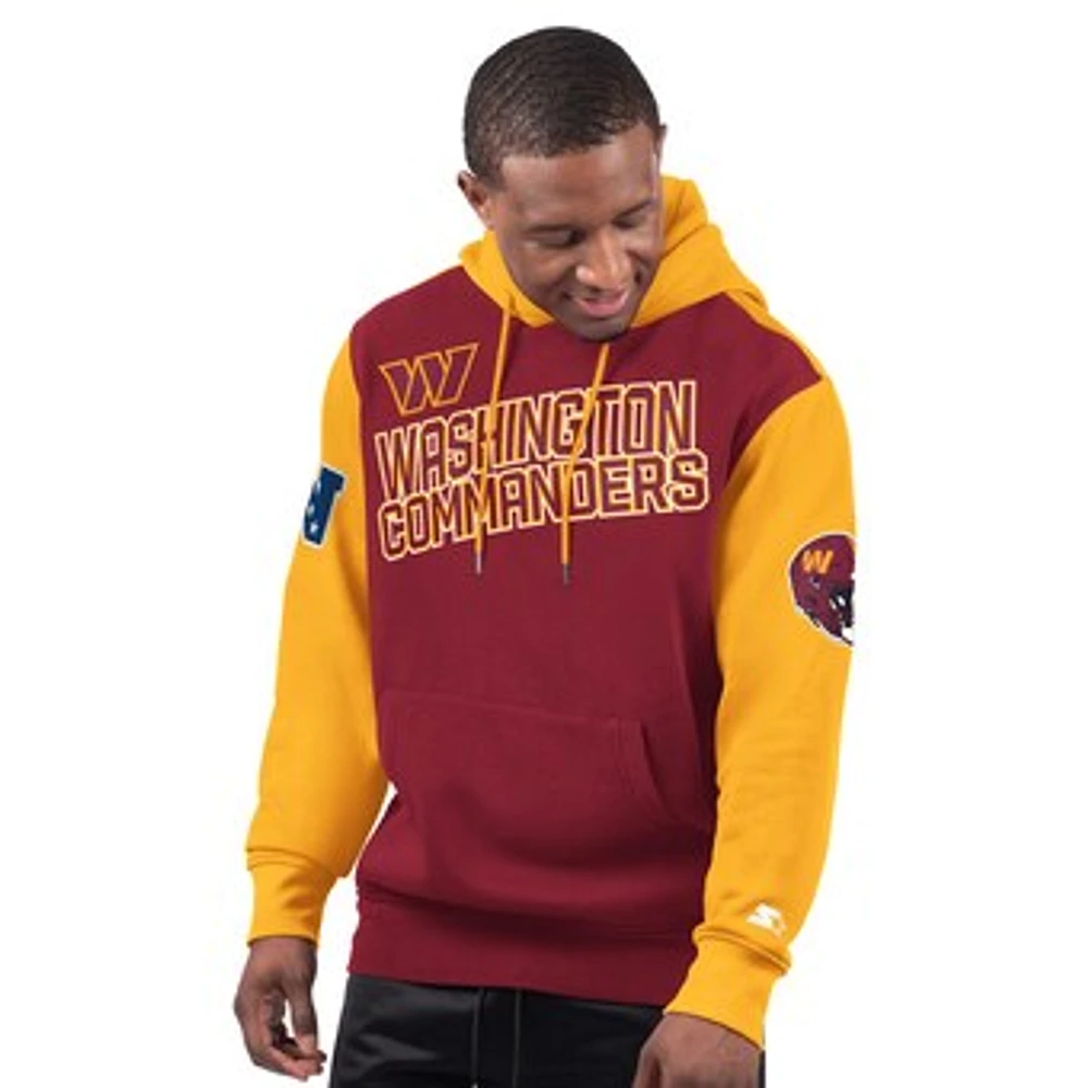 Men's Starter Burgundy Washington Commanders Extreme Pullover Hoodie