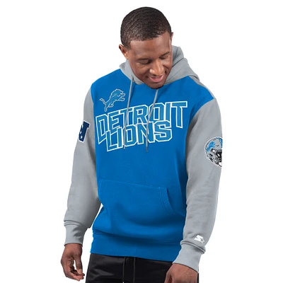 Men's Starter Blue Detroit Lions Extreme Pullover Hoodie