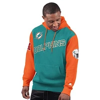 Men's Starter Aqua Miami Dolphins Extreme Pullover Hoodie