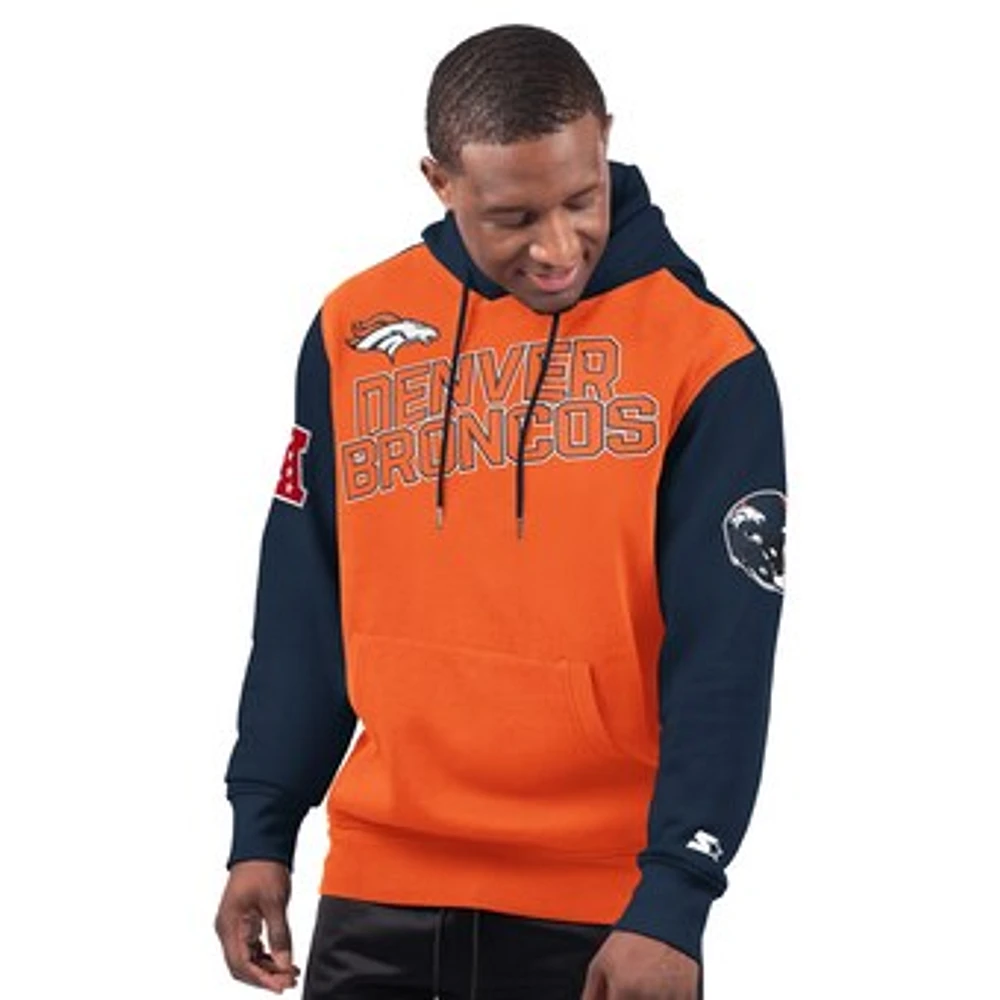 Men's Starter Orange Denver Broncos Extreme Pullover Hoodie