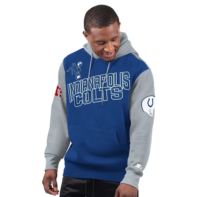 Men's Starter Royal Indianapolis Colts Extreme Vintage Logo Pullover Hoodie