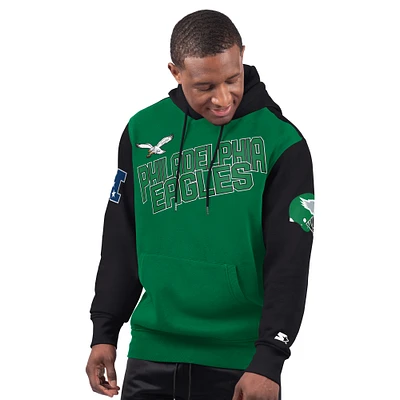 Men's Starter Kelly Green Philadelphia Eagles Extreme Vintage Logo Pullover Hoodie