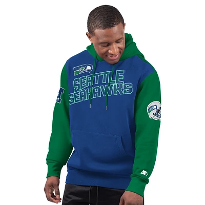 Men's Starter Royal Seattle Seahawks Extreme Vintage Logo Pullover Hoodie