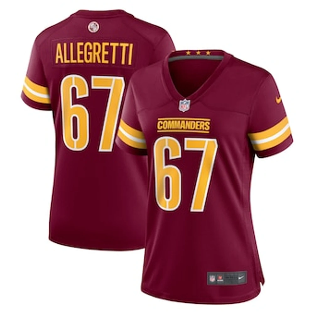 Women's Nike Nick Allegretti  Burgundy Washington Commanders Game Jersey