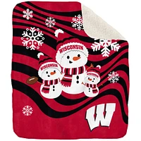 Wisconsin Badgers 50'' x 60'' Snowman Sherpa Blanket