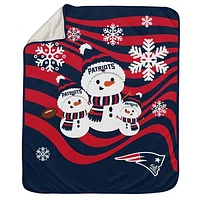 New England Patriots 50'' x 60'' Snowman Sherpa Blanket