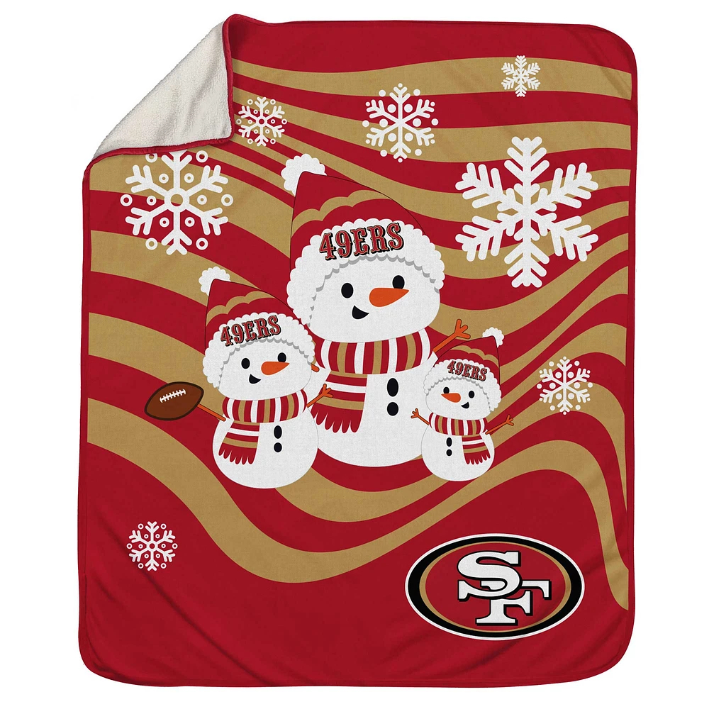 San Francisco 49ers 50'' x 60'' Snowman Sherpa Blanket