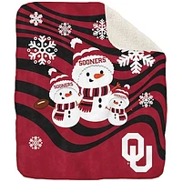 Oklahoma Sooners 50'' x 60'' Snowman Sherpa Blanket