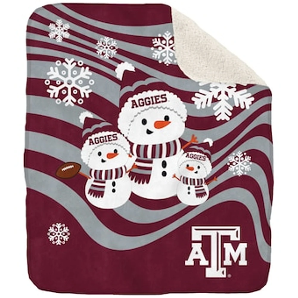 Texas A&M Aggies 50'' x 60'' Snowman Sherpa Blanket