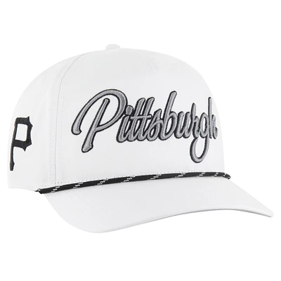 Men's '47 White Pittsburgh Pirates Overhand Speckle Hitch Rope Adjustable Hat