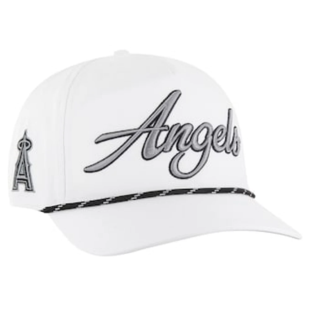 Men's '47 White Los Angeles Angels Overhand Speckle Hitch Rope Adjustable Hat