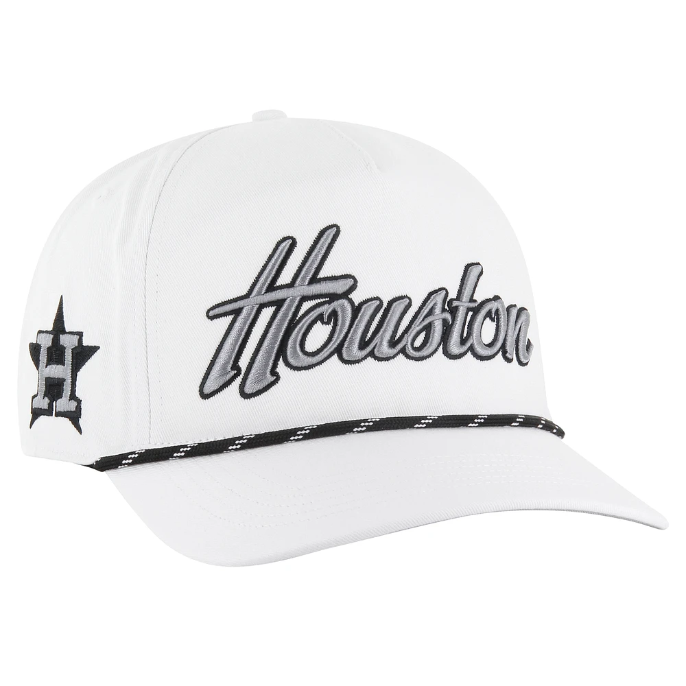 Men's '47 White Houston Astros Overhand Speckle Hitch Rope Adjustable Hat