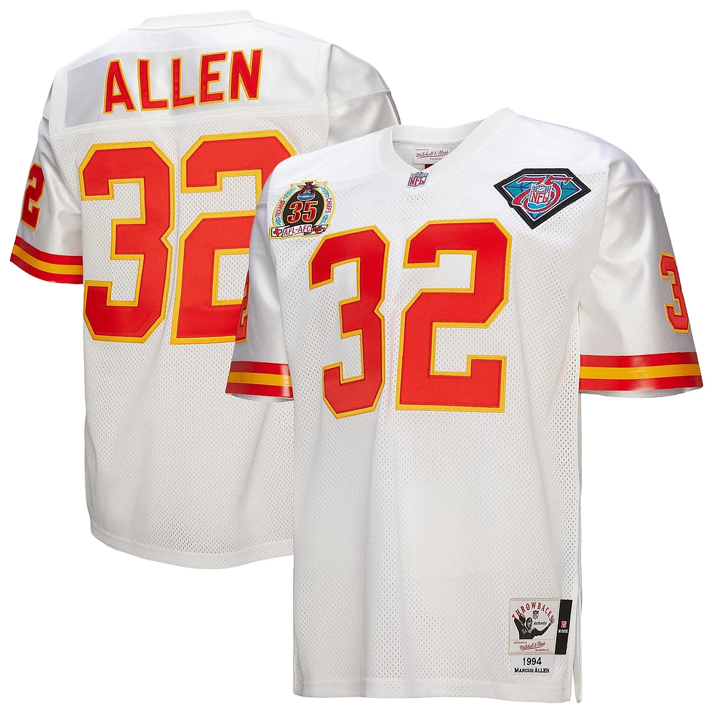 Men's Mitchell & Ness Marcus Allen White Kansas City Chiefs 1994 Authentic Throwback Retired Player Jersey