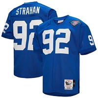 Men's Mitchell & Ness Michael Strahan Royal New York Giants 1994 Authentic Throwback Retired Player Jersey