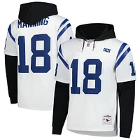 Men's Mitchell & Ness Peyton Manning White Indianapolis Colts Player Name Number Hoodie Legacy Jersey