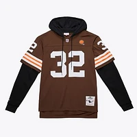 Men's Mitchell & Ness Jim Brown Cleveland Browns Player Name Number Hoodie Legacy Jersey