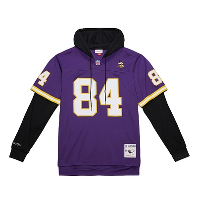 Men's Mitchell & Ness Randy Moss Purple Minnesota Vikings Player Name Number Hoodie Legacy Jersey